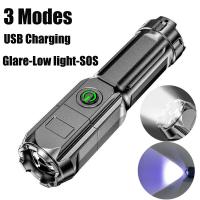 ❁ↂ℡ Outdoor Portable Flashlight Strong Light Rechargeable Zoom Super Bright Special Forces Household Led Night Flashlight