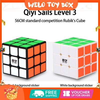 Qiyi 3x 3ลูกบาศก์มายากลสติกเกอร์ Smooth การแข่งขันปริศนาลูกบาศก์ความเร็วเด็กของเล่นเพื่อการศึกษาสำหรับ Kado Ulang Tahun