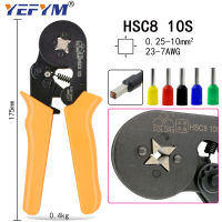 HSC8 10S crimping pliers 0.25-10mm2 23-7AWG HSC8 6-6 0.25-6mm2 with box tube type needle type terminal mini crimp wire tools