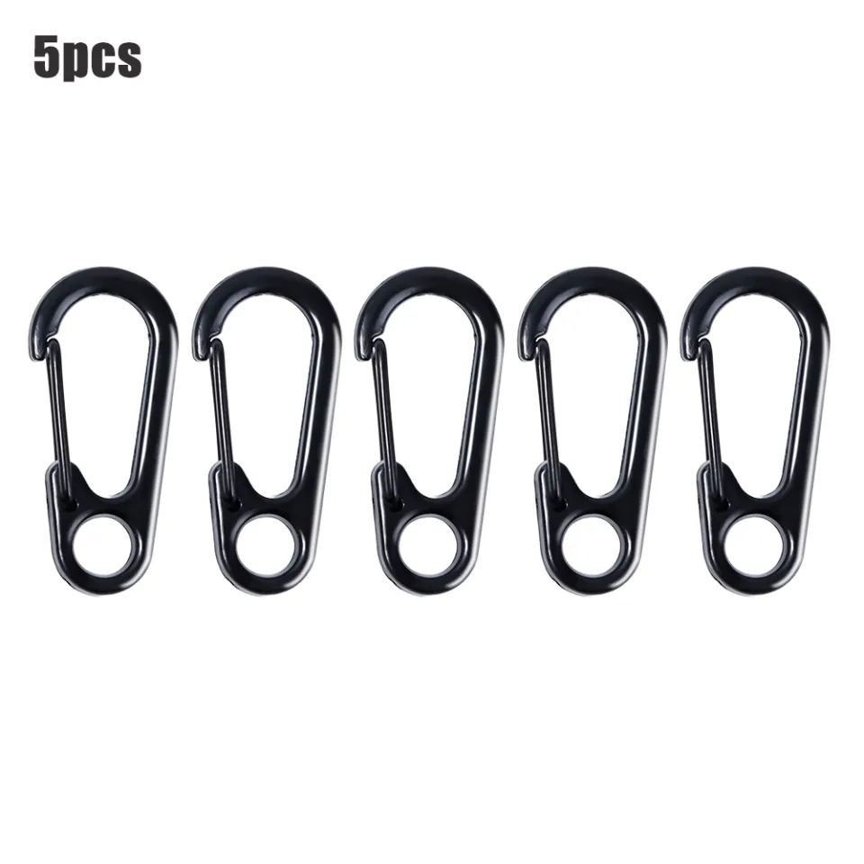 Set of 2PCS Tiny Black Snap Clasp Black Clip Hook Keychain Clasp Snap Hook  Small Carabiner 