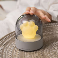 Cat Paw Night Light Music Box For Kid friend Bedroom Mini Cute Cartoon Bedside Lamp USB Rechargeable Atmosphere Decoration Light