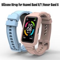 Silicone Case+Strap for Huawei Band 6 7 Honor Band 6 Smart Watch Replacement Bracelect Wristband Strap for Huawei Band 7 6 Case Printing Stamping