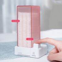 Automatic Cotton Pad Dispenser Square Pressurized Cotton Square Holder Makeup Cotton Pads Organizer Box