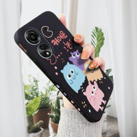 เคส Hpcase สำหรับ OPPO A78 4G เคสโทรศัพท์ดีไซน์ข้างดีไซน์รูปการ์ตูนครอบครัวมอนสเตอร์เคสปลอกซิลิโคนน้ำรูปแบบขอบสี่เหลี่ยมเคสป้องกันกล้องคลุมทั้งหมด