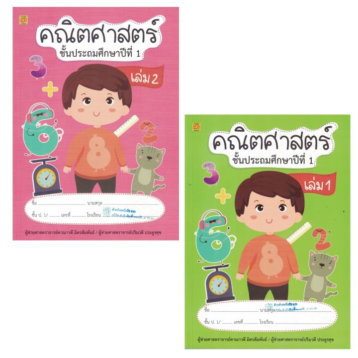 หนังสือสาธิตจุฬาฯ-คณิตศาสตร์-ป-1-2เล่ม-ชุด