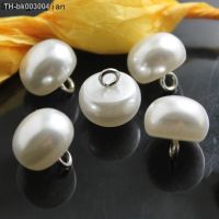 ☃ 20PCS 8-14MM Mushroom Faux Plastic Shirt Semicircle Pearl Buttons Gold Shank Mini Sewing DIY Button for Clothing Woman Kids