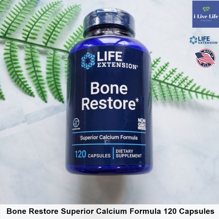 แคลเซียม-อาหารเสริมสำหรับกระดูก-bone-restore-superior-calcium-formula-120-capsules-life-extension