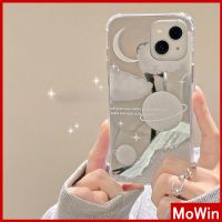 iPhone Case Acrylic Reflective Mirror Airbag Shockproof Protection Camera Moon Planet Compatible with iPhone 11 iPhone 13 Pro Max iPhone 12 Pro Max iPhone 7 Plus iPhone xr