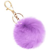 Fashion Cute Faux Leather Artifici Fur Pompom Keychain Rabbit Hair Bulb Bag Pom Pom Ball Key Chain Pendant Porte Clef For Women