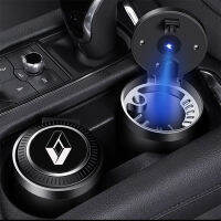 Car Ashtray LED Light Push Type For Renault Kadjar Captur Twingo Clio Megane 2 3 4 Duster Logan Logo Ashtray