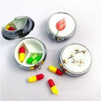 3 Cell Metal Pill Boxes Stainless Steel Round Pill Boxes Medicine Organizer Container Medicine Case Splitters Pill Candy Box Medicine  First Aid Stora