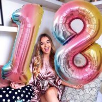 32/40Inch Giant Foil Number Balloons Air Helium Figures Wedding Adult Kids Birthday Party Decoration Supplies 0-9 Digital Globos Balloons