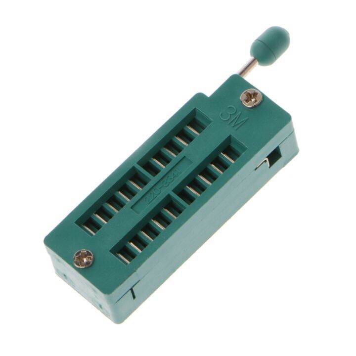 16-20-24-28-40-p-pin-2-54มม-green-dip-test-universal-zif-ic-socket-welding-type