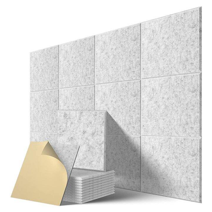 Self-Adhesive Acoustic Panels 12 Pack,12 X 12 X 0.4 Inch Sound Proof ...