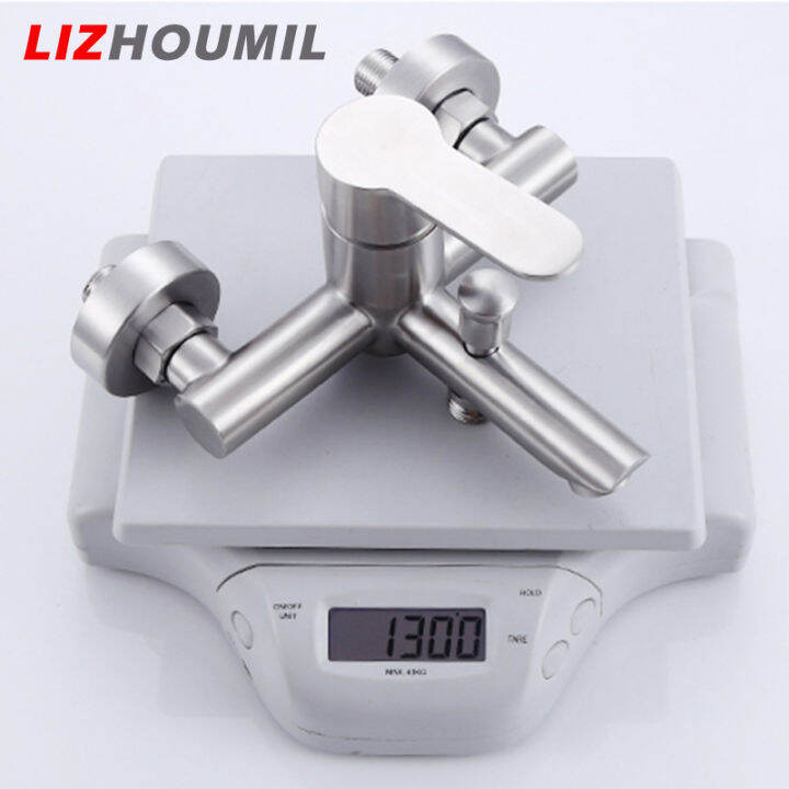 lizhoumil-ก๊อกขัดอ่างอาบน้ำสแตนเลส304วาล์วผสมร้อนและเย็นก๊อกน้ำฝักบัวอาบน้ำก๊อกสามส่วน