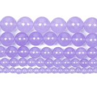 Natural Stone Purple Chalcedony Charm Round Loose Beads For Jewelry Making Needlework Bracelet Diy Strand 4 12 MM