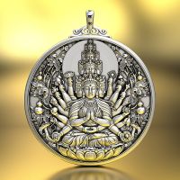 ZZOOI HX Thousand Hands Guanyin Pendant Retro Mens Pendant Amulet Necklace Benming Buddha Pendant Paired Pendants Necklaces for Women