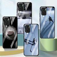 Tempered Glass Case For Redmi Note 12 10 11 Pro 8 9 12C K40 8 11E Pro 10C Poco X3 NFC M3 Cover Fundas Ice Hockey Rink