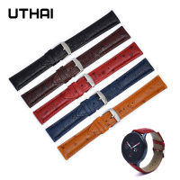 Watch Bands ชั้นแรกหนัง Cowhide สายใหม่นกกระจอกเทศแบบ18 20 22มิลลิเมตรนาฬิกาวงสายนาฬิกาสำหรับ Haylou พลังงานแสงอาทิตย์ G Alaxy นาฬิกา