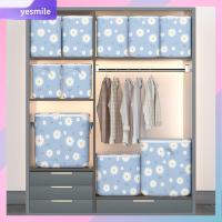 YESMILE พับเก็บได้ ถุงเก็บผ้านวม เดซี่ พร้อมที่จับ ถังเก็บเสื้อผ้า ของขวัญสำหรับเด็ก ป้องกันฝุ่นและฝุ่น ภาชนะบรรจุเก็บของ