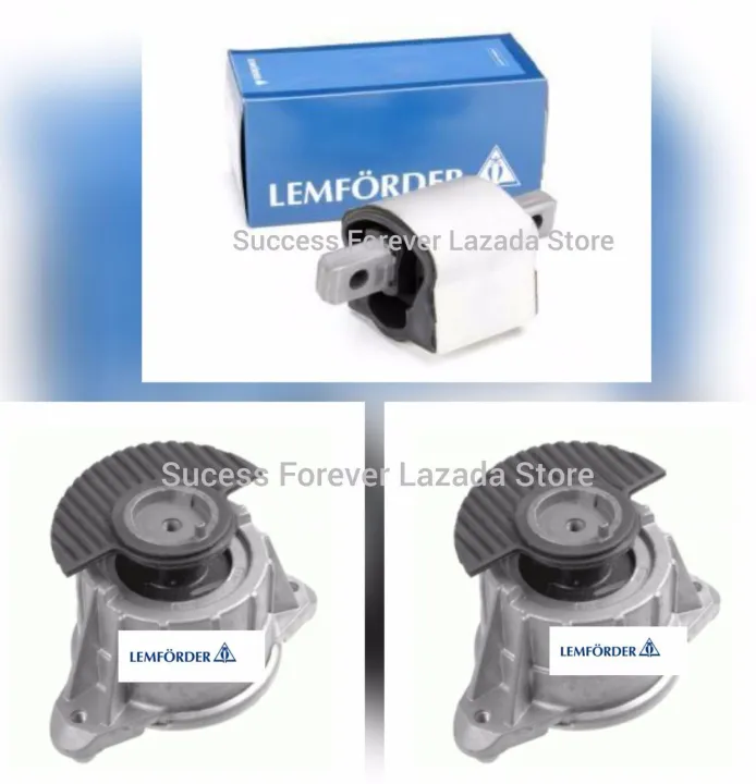 Engine Mounting (2pcs) + Gearbox Mounting (1pcs) for Mercedes C-Class W204  / E-Class W212 C207 A207 / CLS-Class W218. Also suit other Mercedes models.  OEM: LEMFORDER | Lazada