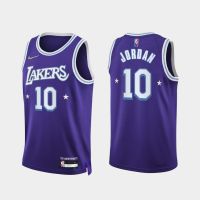 High quality basketball clothes NBA Los Angeles embroidered purple jersey No. 10 city tram Retro Platinum version of the basketball uniform for mens 75th anniversary of the new season