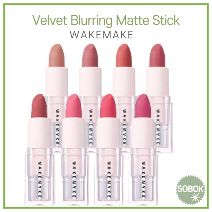[WAKEMAKE] Velvet Blurring Matte Stick 10 colors lipstick Lazada