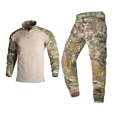 Paintball Clothing T-shirt Outdoor &amp;Pants with Pad Men Military Shooting Uniform Tactical Combat shirt camo Army Uniform