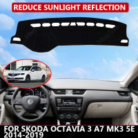 Car Dashboard Cover for Skoda Octavia 3 A7 MK3 5E 2014-2019 Mat Protector Sun Shade Dashmat Board Pad Auto Car