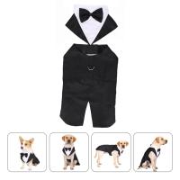 CCWonder Dog Tuxedo Dog Suit And Bandana Set Party Shirt เย็บประณีต