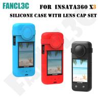 Silicone Case with Lens Cap Set For Insta360 ONE X3 Panoramic Camera Soft Case Dustproof Protective Case for Insta360 X3 Accessories