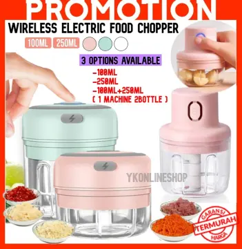 100ml/250ml Wireless Mini Electric Garlic Food Chopper Ginger Vegetable  Crusher Cutter Food Blender Processor