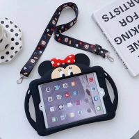 เคส TPU เคส TPU มิกกี้มินนี่สีดำน่ารักมีโครงรองรับสำหรับ Ipad 10.2 2019 Ipad 2 3 4 9.7 2017 2018 Ipad Air 2 9.7