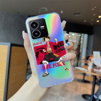 เคสโทรศัพท์เคสโทรศัพท์สำหรับ Vivo Vivo Y22 Y19 Y16 Y35 Y22S Y76อนิเมะ5G เคสโทรศัพท์สลายเลเซอร์รุ้งลูฟี่ใสเคสโทรศัพท์บางเฉียบ TPU นุ่มขอบ Y02มีสีสันในตัวเคสบัตรเลเซอร์