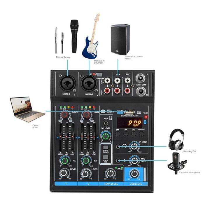 4-channel-bluetooth-audio-mixer-sound-card-audio-dj-16-digital-effects-noise-reduction-console-usb-recording