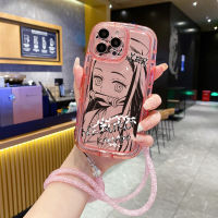 เคส C30S สำหรับ Realme C33รองรับการกระแทก C35 C20 C15 C12 5i 2021 Realme5 6i 5S Kamado Nezuko Kamado Tanjirou ฝาครอบสายคาดที่คล้องโซ่กันตก