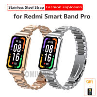 สายสแตนเลสสำหรับ Redmi Smart Band Pro Classic เปลี่ยนสายนาฬิกาสร้อยข้อมือพร้อมเคสสำหรับ Redmi Band Pro