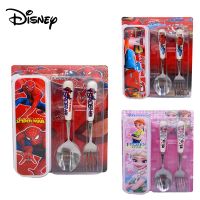 Disney Marvel Spiderman Frozen Cars Tableware Combination Cartoon Anime Pattern Cutlery Spoon Fork Set Birthday Gifts for Kids