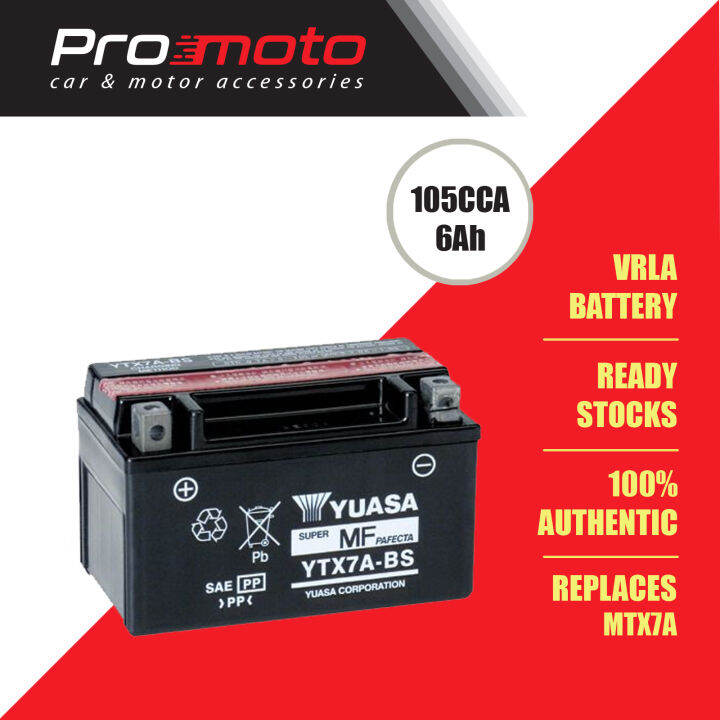 Yuasa Ytx7a Bs Maintenance Free Batteries Replaces Mtx7a Lazada 8843