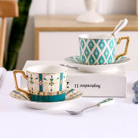 Creative Bone china Coffee Cup Saucer Spoon Set Europe Noble Luxury Ceramic Mug Afternoon Tea Top-Grade Latte Cappuccino Cups