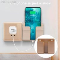 Practical Wall Mount Stand Phone Holder Socket Phone Charging Holder Bracket Shelf Wall Mounted Organizer Storage Box