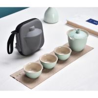 ✻ luxury portable travel tea set simple high-end teapot fast customer cup storage bag