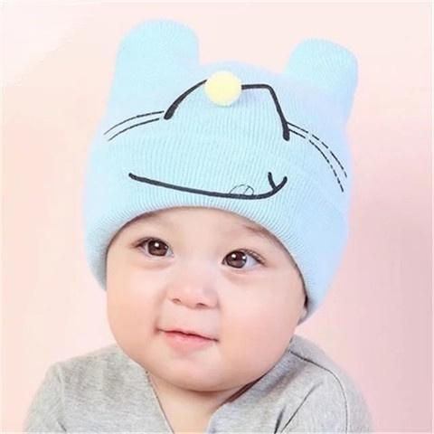 พร้อมส่ง-d-003-หมวกไหมพรมเด็ก-หมวกผ้าเด็กน้อยน่ารัก-หมวกมีหู-หมวกหูแมว-สีสดใส-มี-5-สี-เลือกสีได้