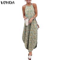 VONDA loral Assymetrical Hem Maxi Dress