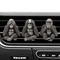 Car Dashboard Decorations Resin Dashboard Ornament For Car Gorilla Shape Heat Resistant Decorative 3Pcs Desktop Ornaments For