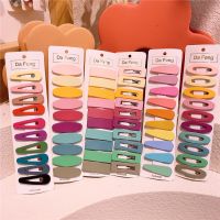 ☒✲ 10 Pcs/set Fashion Children 39;s BB Clip Hair Accessories Korean Sweet Girl Student Simple Colorful Square Water Drop Hairpins