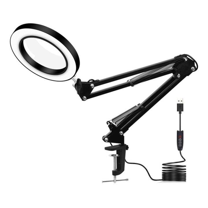 led-usb-desk-lamp-eye-protection-fill-light-led-folding-cantilever-bracket-adjustable-with-5x-led-magnifying-glass-s