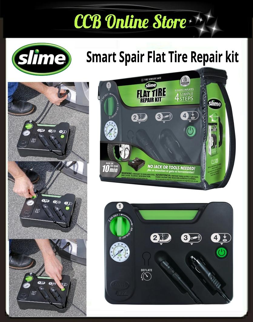 Puncture Repair for Cars and Other Vehicles Slime 50129 Flat Tyre Repair Kit Complete Kit 