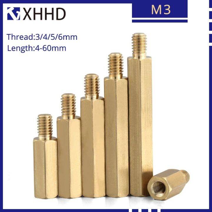 jie-yuan-m3-3-4-5-6มม-หัวเดี่ยวหกเหลี่ยมทองเหลืองเสาเกลียวสำหรับ-pcb-เมนบอร์ดคอมพิวเตอร์ยืนปิดชั้นวางสเปเซอร์สกรู-standoff