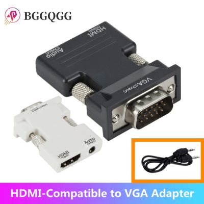 Konverter Pria Ke VGA Kompatibel HDMI Adaptor Kabel Audio 3.5Mm Output Video 1080P FHD untuk Proyektor Monitor TV Laptop PC